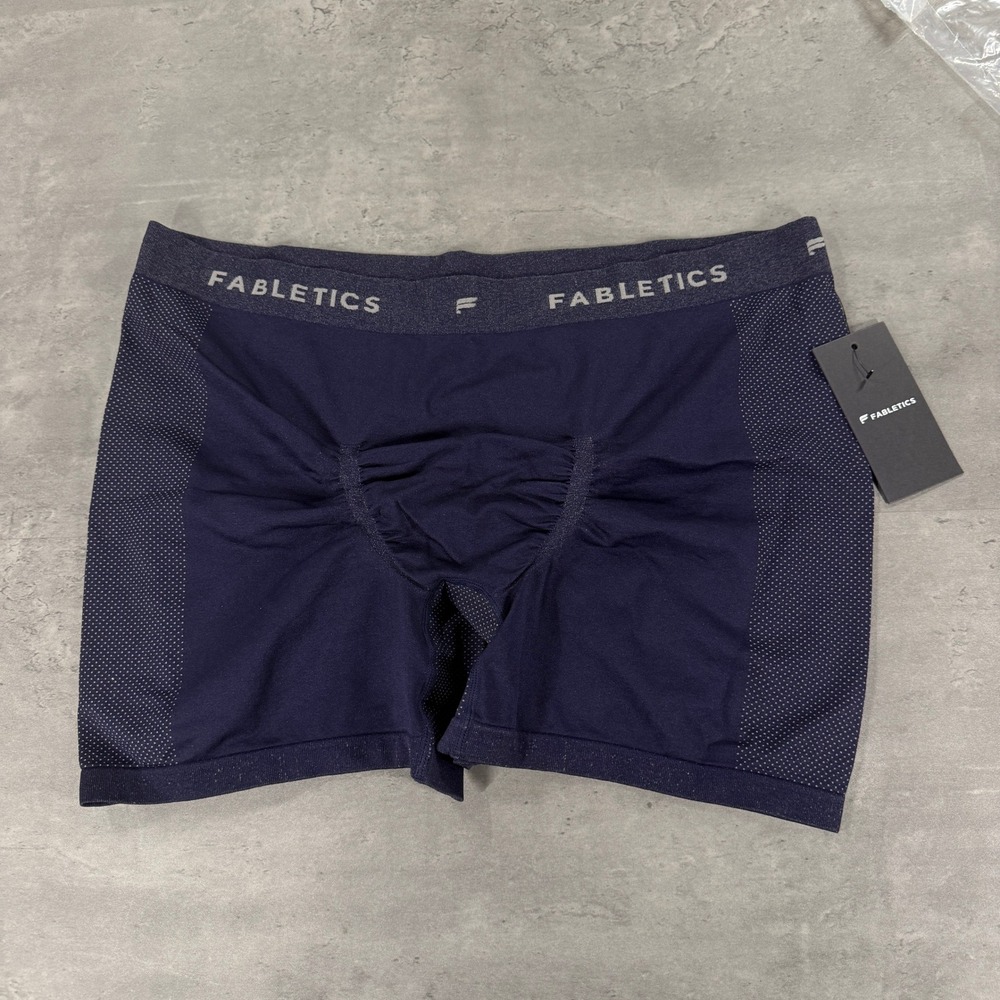 Fabletics Boxer Briefs Mens XXL Training Day Deep Navy Gray Athletic Breathable